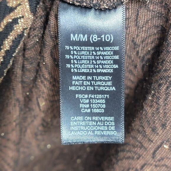 Metallic Quilted Short Sleeve Dress Medium Signature Collection 669 - Picture 10 of 11